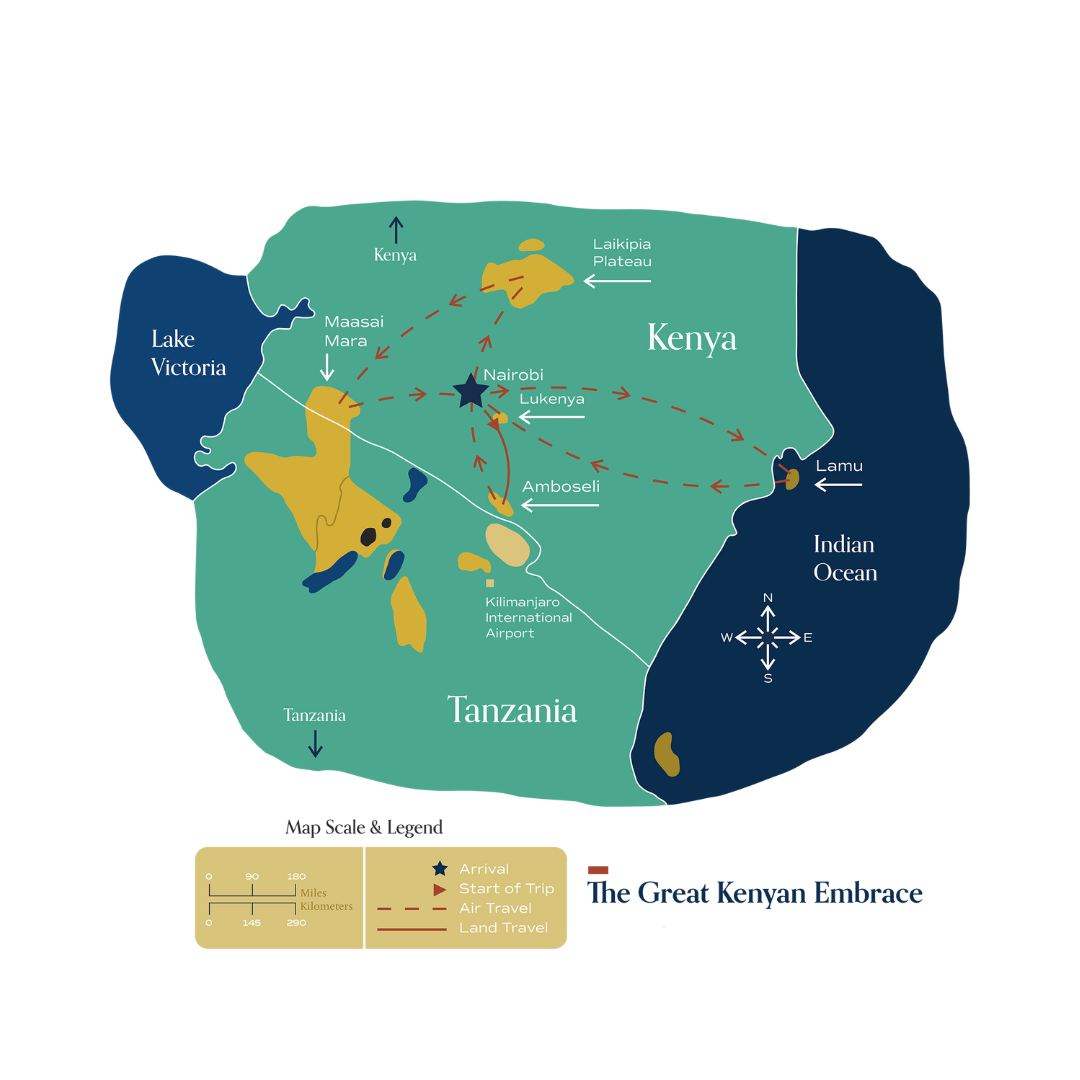 This map visually depicts Metamo's "Great Kenyan Embrace" journey.